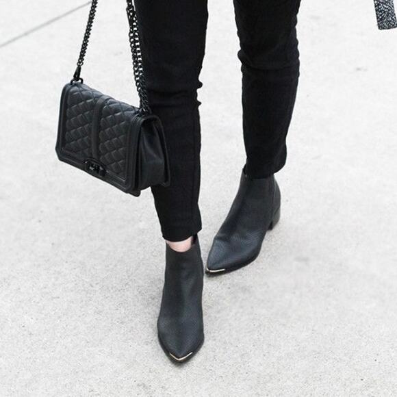 MARC FISHER Leather Yale Chelsea Bootie Black 8 - Picture 1 of 9